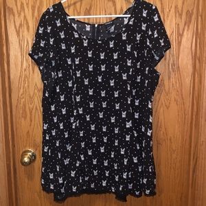 Torrid Babydoll Top w/ Bunnies and Polkadots